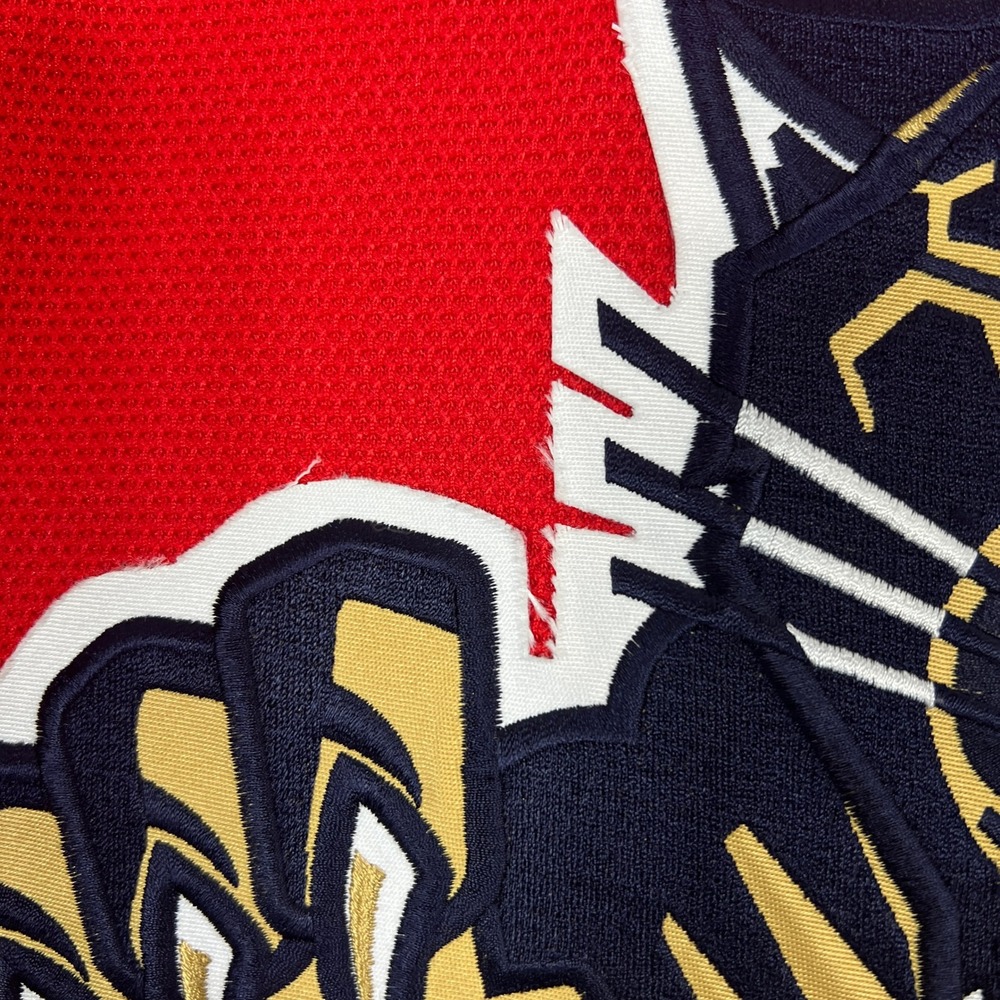 Reebok Florida Panthers NHL Jersey XXL Red Navy Gold Leaping Panther Hockeycore - Picture 14 of 16